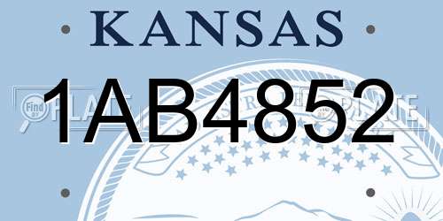 1AB4852 Kansas License Plate
