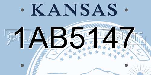 1AB5147 Kansas License Plate