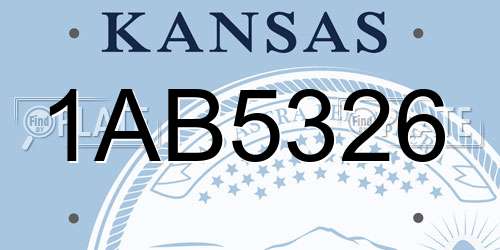 1AB5326 Kansas License Plate