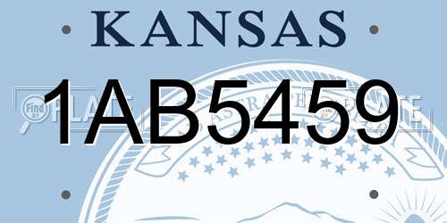 1AB5459 Kansas License Plate
