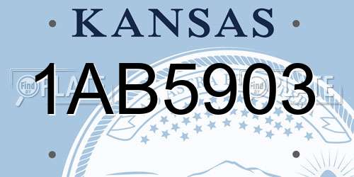 1AB5903 Kansas License Plate