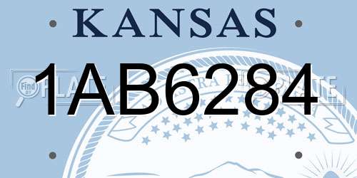 1AB6284 Kansas License Plate