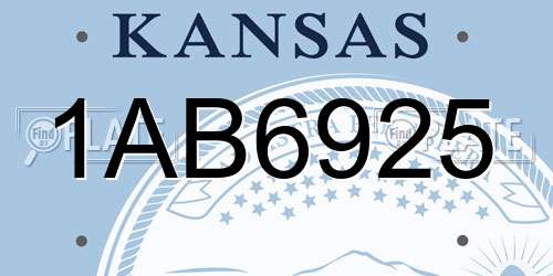 1AB6925 Kansas License Plate