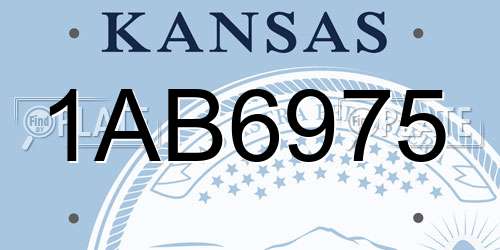 1AB6975 Kansas License Plate