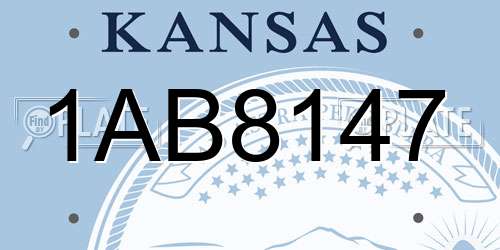 1AB8147 Kansas License Plate