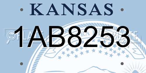 1AB8253 Kansas License Plate