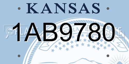1AB9780 Kansas License Plate