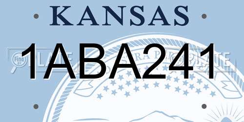 1ABA241 Kansas License Plate