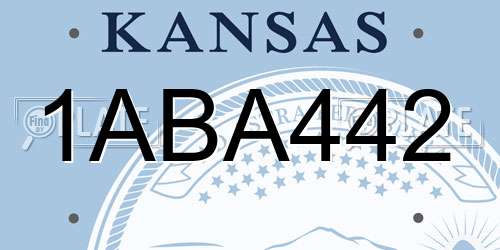 1ABA442 Kansas License Plate