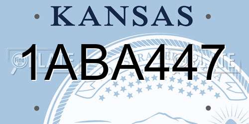 1ABA447 Kansas License Plate