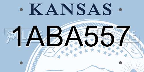 1ABA557 Kansas License Plate