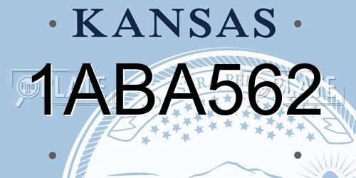 1ABA562 Kansas License Plate