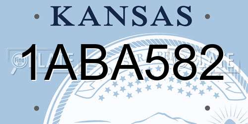 1ABA582 Kansas License Plate