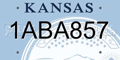 1ABA857 Kansas License Plate