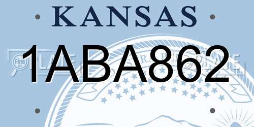 1ABA862 Kansas License Plate