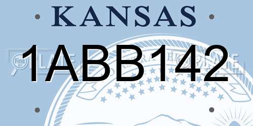 1ABB142 Kansas License Plate
