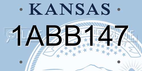 1ABB147 Kansas License Plate