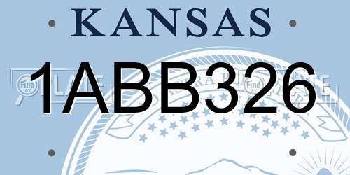 1ABB326 Kansas License Plate
