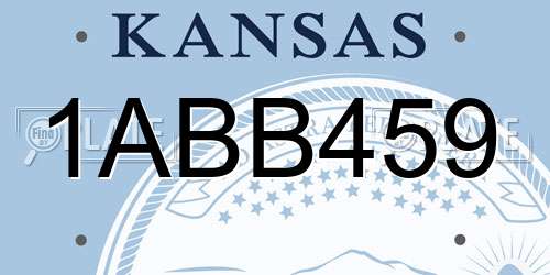 1ABB459 Kansas License Plate