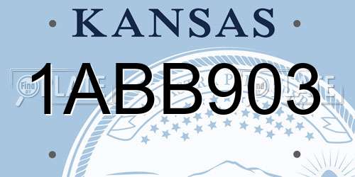 1ABB903 Kansas License Plate