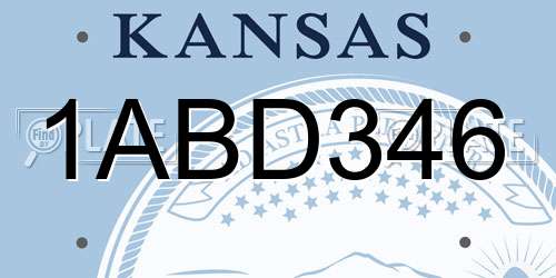 1ABD346 Kansas License Plate