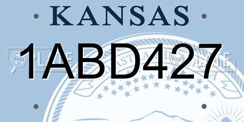 1ABD427 Kansas License Plate
