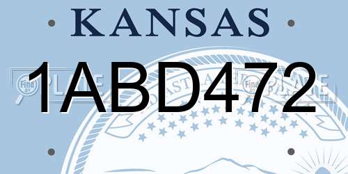 1ABD472 Kansas License Plate