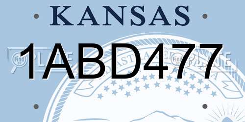 1ABD477 Kansas License Plate