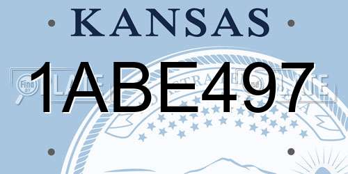 1ABE497 Kansas License Plate