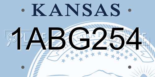1ABG254 Kansas License Plate