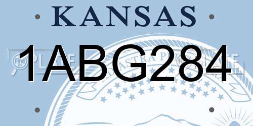 1ABG284 Kansas License Plate