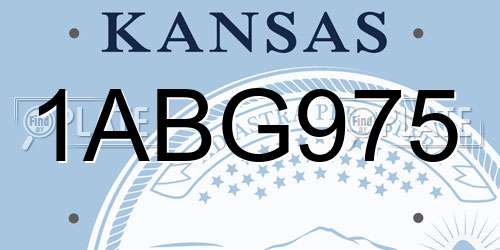 1ABG975 Kansas License Plate