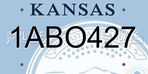 1ABO427 Kansas License Plate