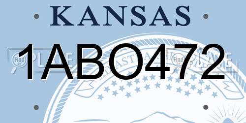 1ABO472 Kansas License Plate