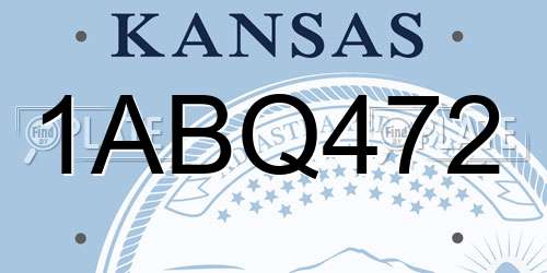 1ABQ472 Kansas License Plate