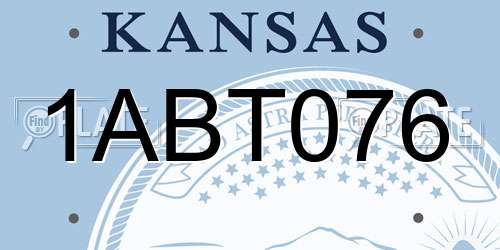 1ABT076 Kansas License Plate