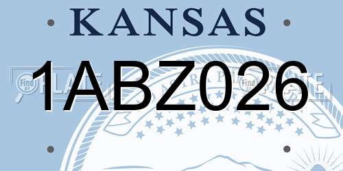 1ABZ026 Kansas License Plate