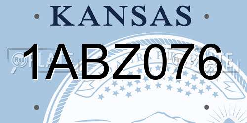 1ABZ076 Kansas License Plate
