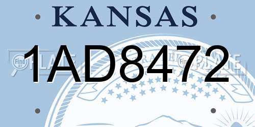 1AD8472 Kansas License Plate