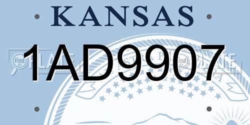 1AD9907 Kansas License Plate