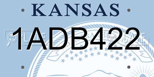 1ADB422 Kansas License Plate