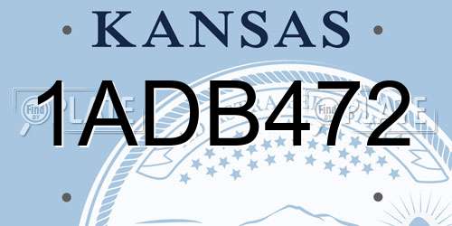 1ADB472 Kansas License Plate