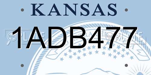 1ADB477 Kansas License Plate