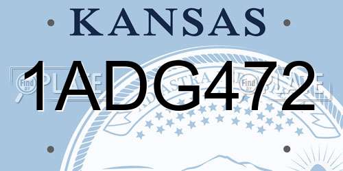 1ADG472 Kansas License Plate