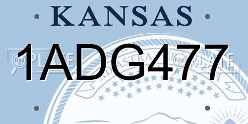 1ADG477 Kansas License Plate