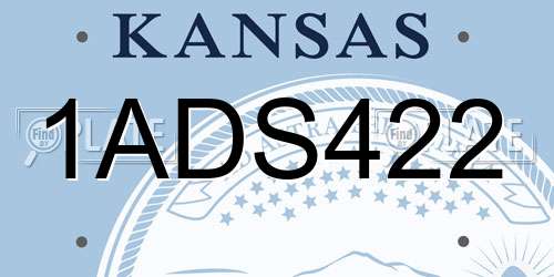 1ADS422 Kansas License Plate