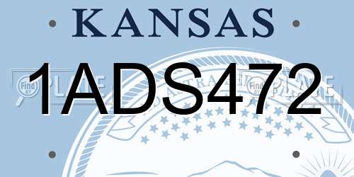 1ADS472 Kansas License Plate