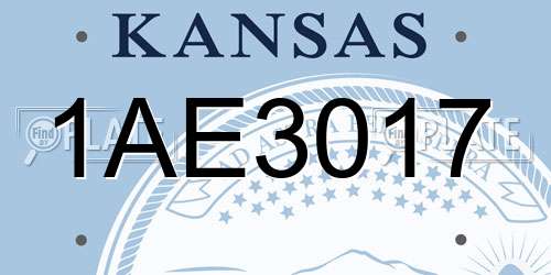 1AE3017 Kansas License Plate