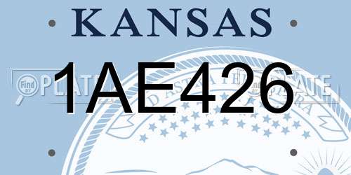 1AE426 Kansas License Plate