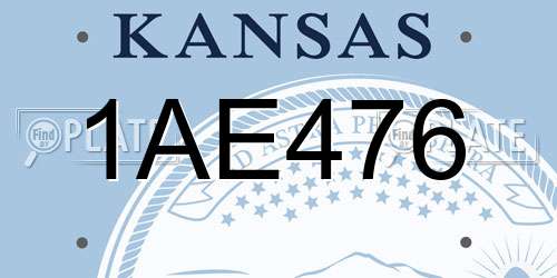 1AE476 Kansas License Plate